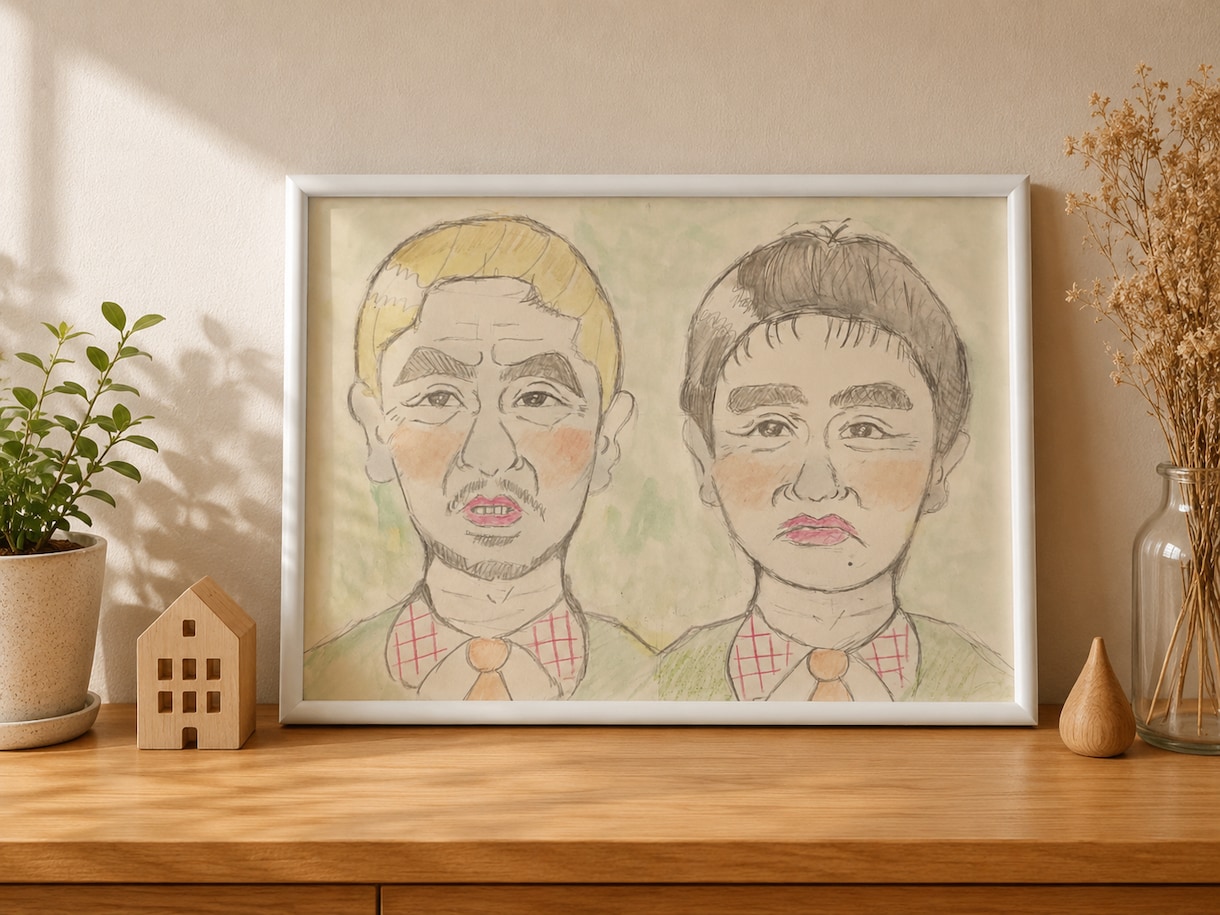 あなたの大切な方に贈る似顔絵描きます 優しい似顔絵描きます。大切な方を笑顔にする似顔絵描きます。 イメージ1