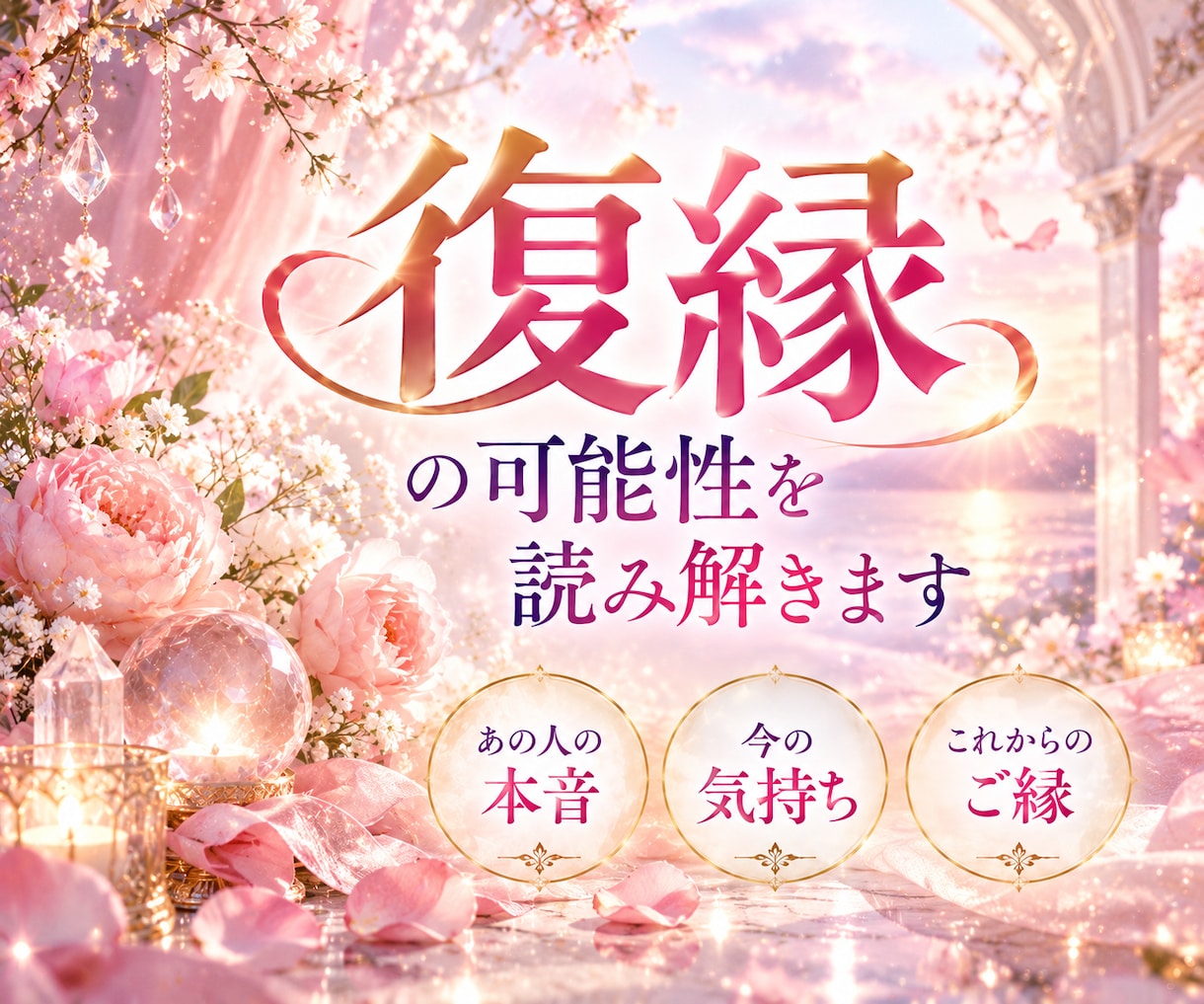 復縁の可能性とあの人の本音を読み解きます ◇今の気持ちとこれからのご縁、今できることまでをお伝えします イメージ2