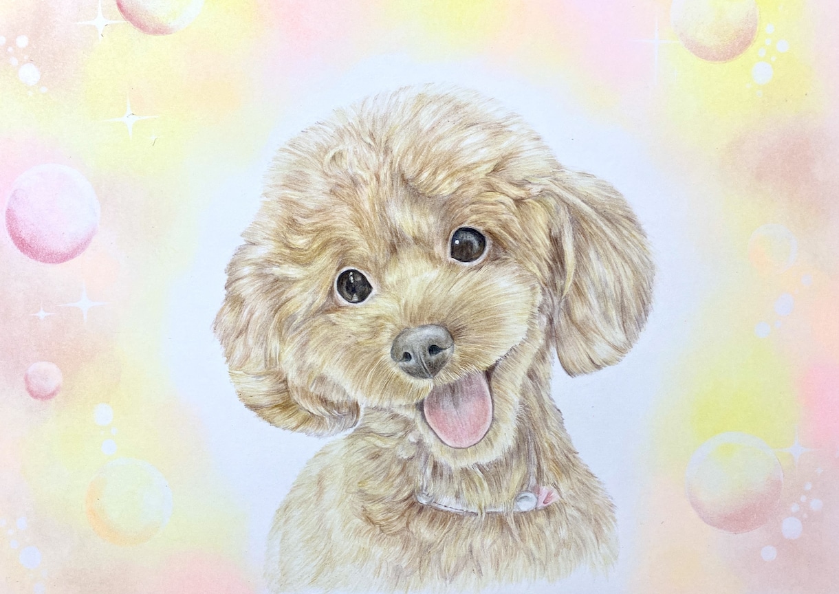 色鉛筆似顔絵肖像画描きます 世界に１つだけの愛犬、愛猫の似顔絵を原画でお渡します。 イメージ2