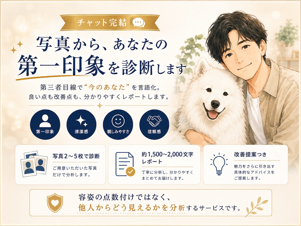 他人目線であなたの第一印象を本音でレポートします 周りは教えてくれないあなたの印象を第三者目線で言語化します イメージ1