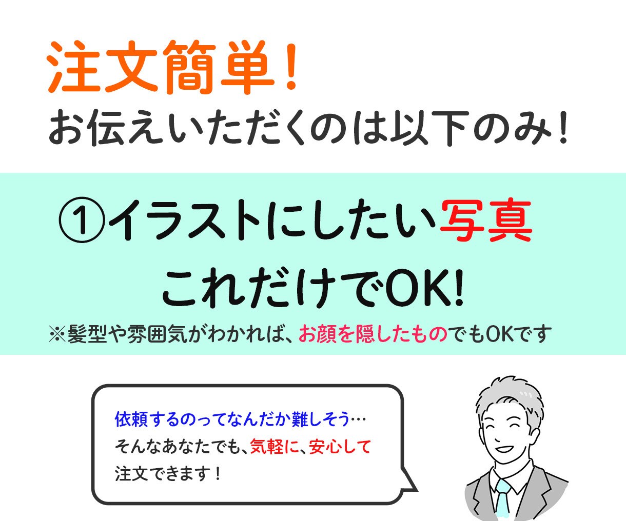 ラフ案作成無料！シンプルな似顔絵アイコン作ります SNS、仕事、ブログ、ビジネスに！使いやすいアイコンです イメージ2