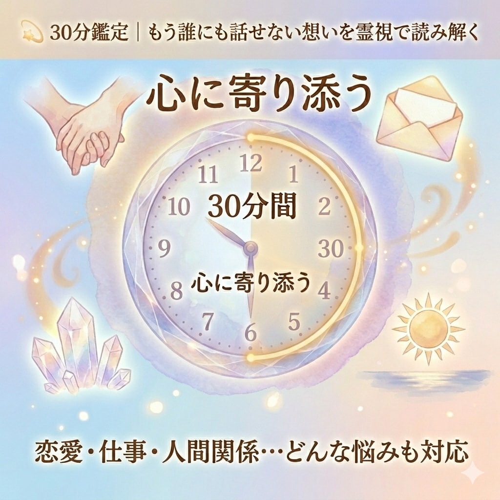 30分鑑定　心の中の想いを霊視で読み解きます あなたの気持ち、やさしく紐解きます イメージ1