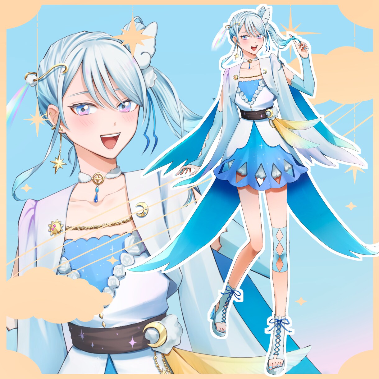 VTuber、歌い手、ゲーム等の立ち絵を描きます 綺麗で丁寧なイラストをお届け！差分もお作りします！ イメージ5