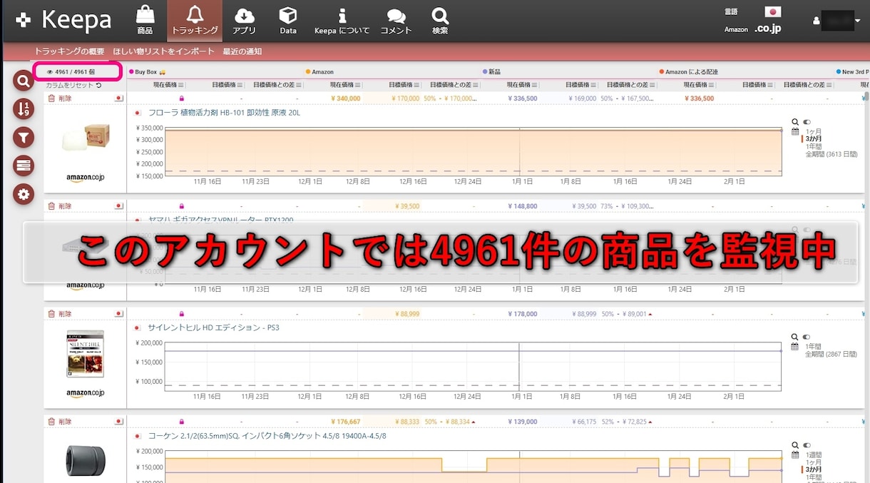ラクに大量！Keepa自動登録で値下げを感知します Amazon値下げのタイミングを逃さない自動監視＆自動通知！ イメージ7