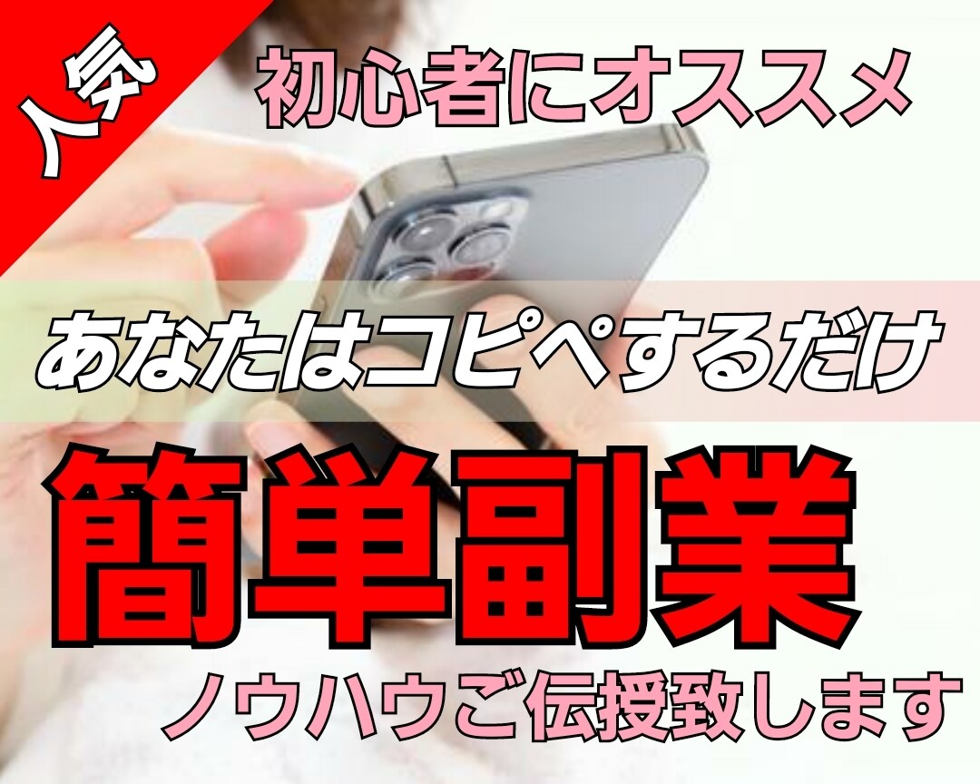 残り3名様のみ！コピペで簡単副業㊙️ご伝授します スキル、経験、資格もない専業主婦の私にも出来た簡単㊙️副業 イメージ1