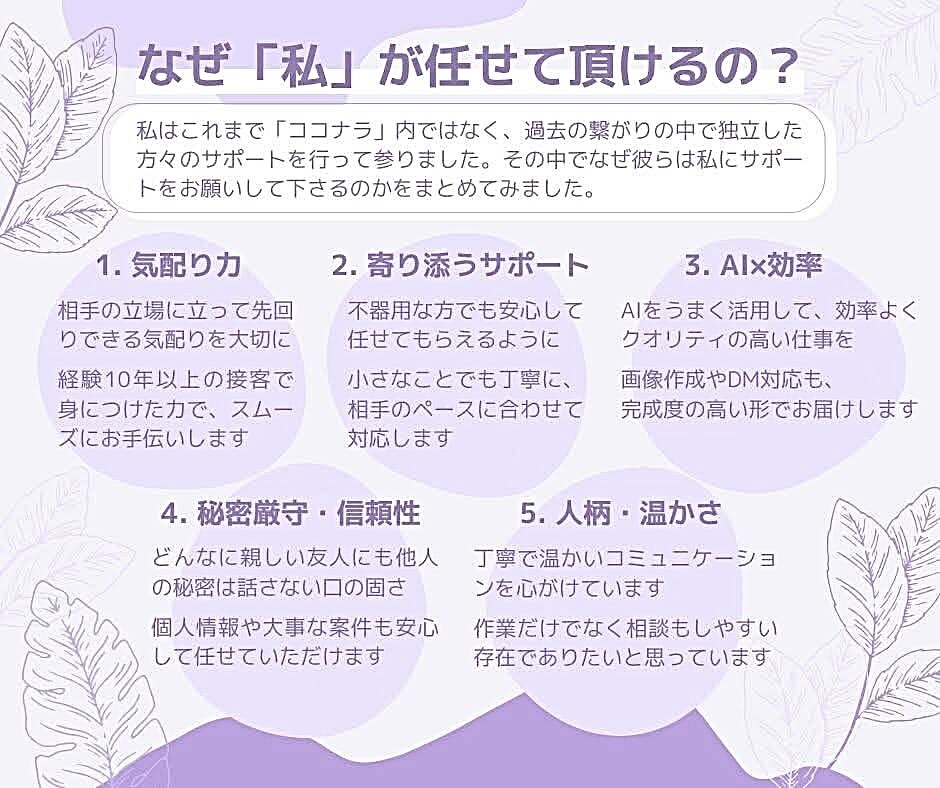 1ヶ月|オンライン秘書がデザイン・事務代行します 作業に追われず本業に集中できる快適で自由な時間をお手伝い イメージ2