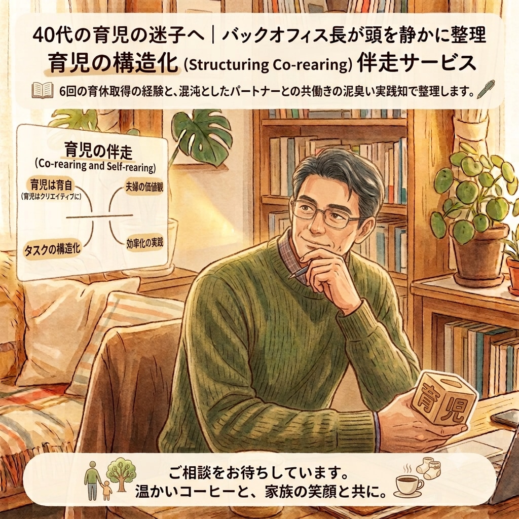 育休6回の経験者があなたなりの育児をお聴きします 育児は育自＆家事は効率的に／泥臭い共働き家計の実践知で伴走 イメージ1