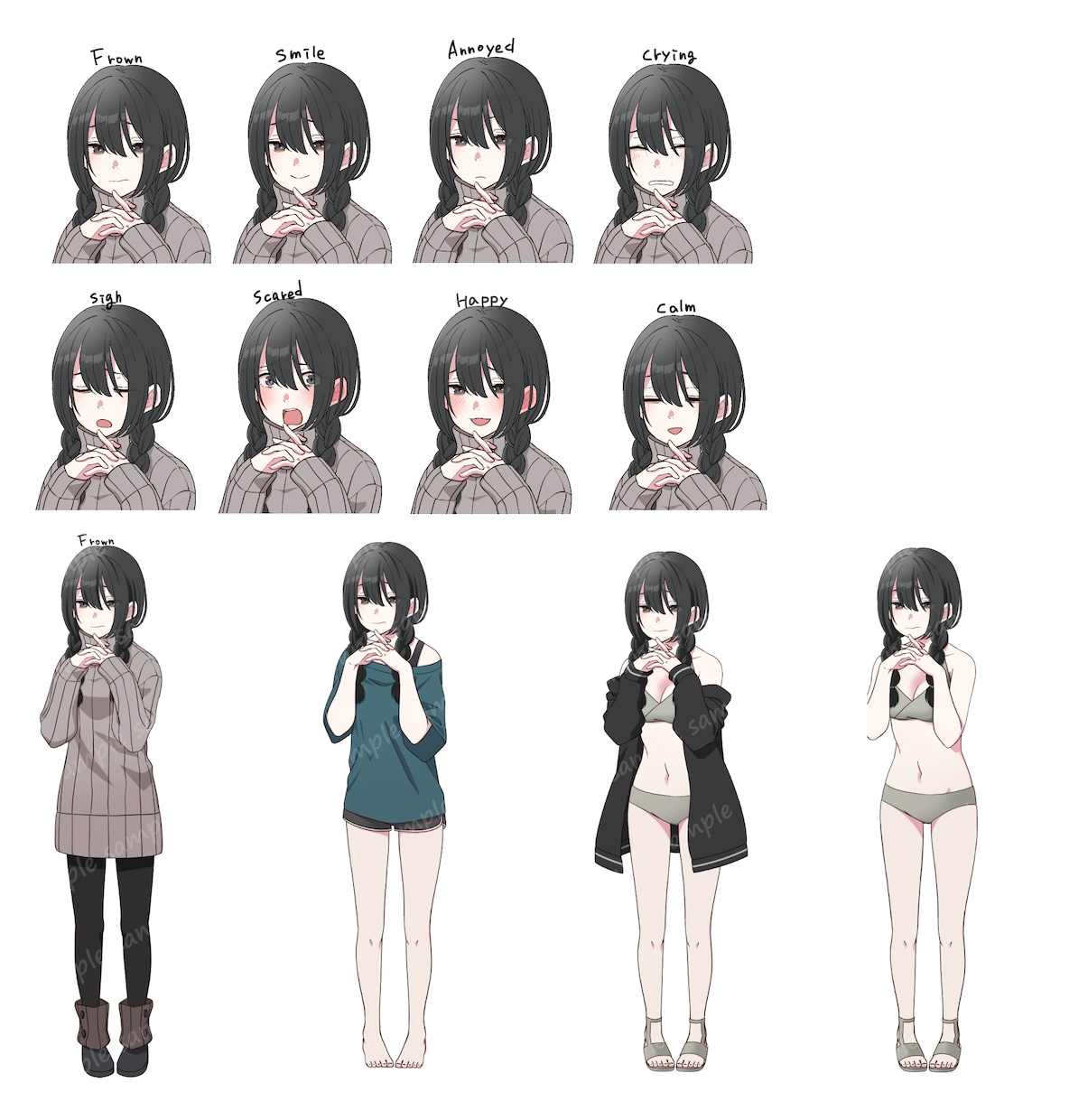 葉月リオが販売中の立ち絵の表情や色差分を作成します 既存のキャラにあなただけの表情やカラーを！ イメージ3