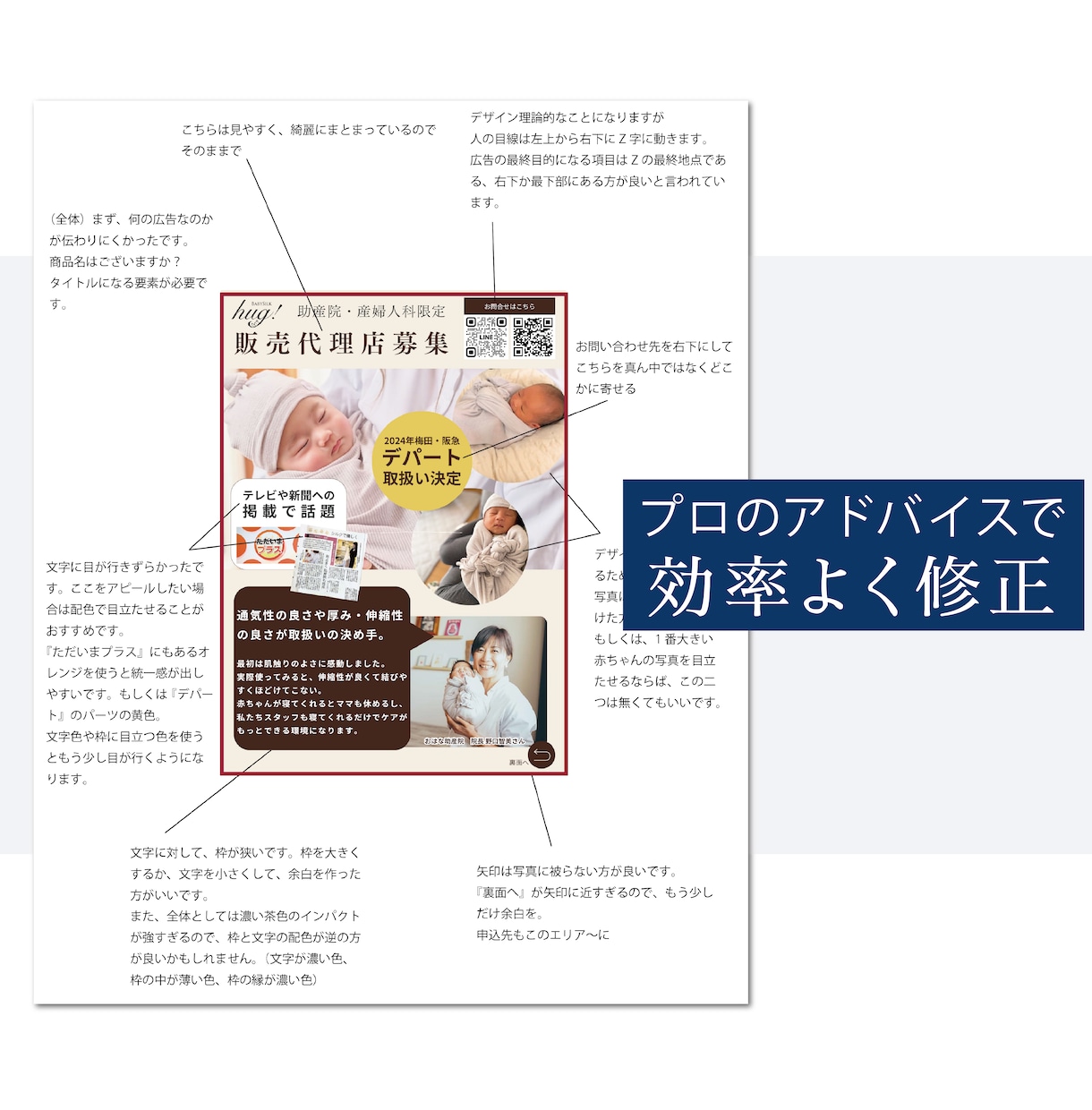 あなたのチラシを見やすく修正！丁寧に添削します 初心者OK★元デザイン専門学校講師が分かりやすく解説します イメージ2