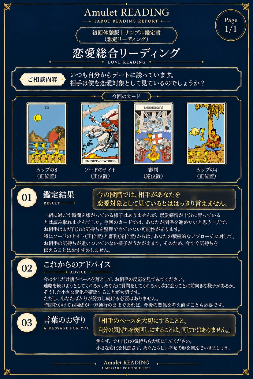 霊視×タロットであの人の気持ちを読み解きます 【初回限定1,000円】恋の悩みに明確な答えを届けます イメージ3