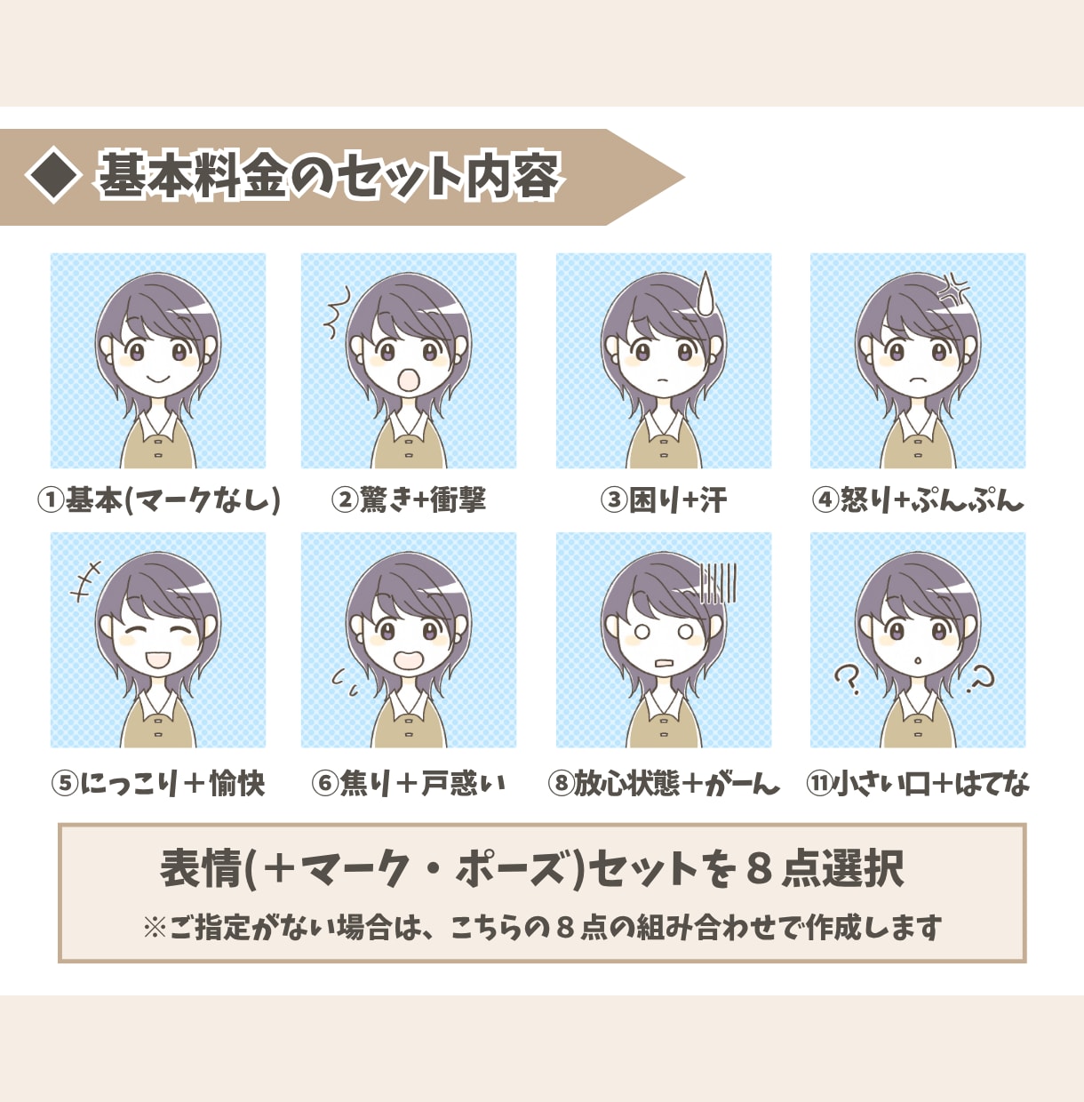 シンプルかわいいアイコン作成します ★表情セット★ SNSやブログのアイコン、投稿記事にどうぞ♪ イメージ3