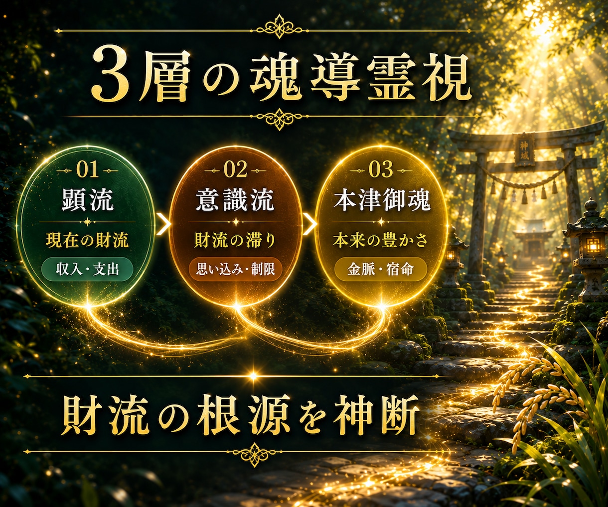 金運鑑定｜本来の豊かさの流れを魂から読み解きます 豊かさが巡らない本当の理由と金運の流れを魂から読み解く イメージ5