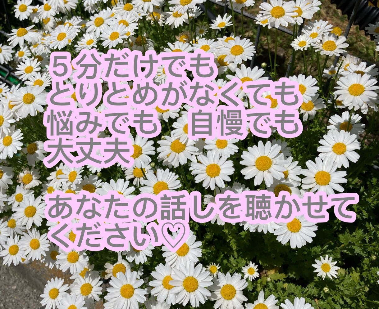 なんでも、ちょっとだけでもお聴きします あなたのお話し5分でもちょびっとだけでもお話しされませんか？ イメージ1