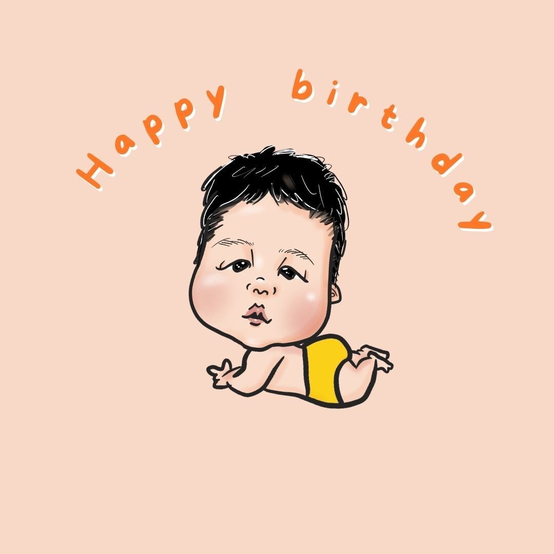 赤ちゃんのポップで元気な似顔絵かきます SNSアイコンやプレゼントにおすすめ★データ納品です イメージ3