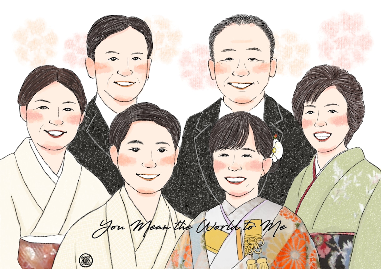 受注制作／６名似顔絵描きます 結婚式の両親贈呈品に選ばれています！！ イメージ5