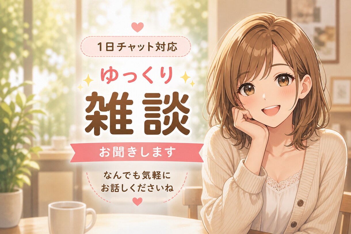 ひとりで抱えてない？1日チャットでゆっくり聞きます あなたのペースでゆったりお話、１日チャット イメージ1
