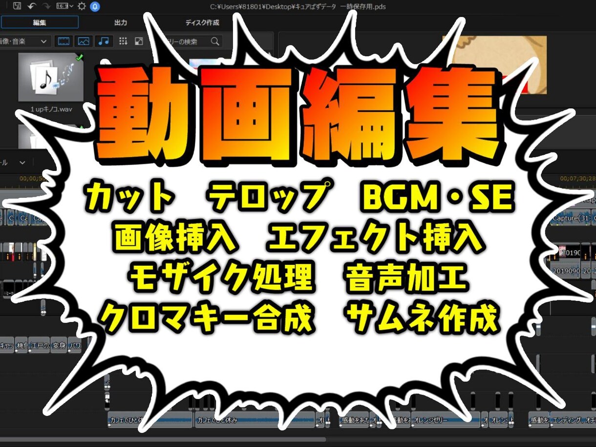 実績アリ！YouTube向けに動画編集をします 基本料金は8000円！サムネイル作成は無料で行います！ イメージ1