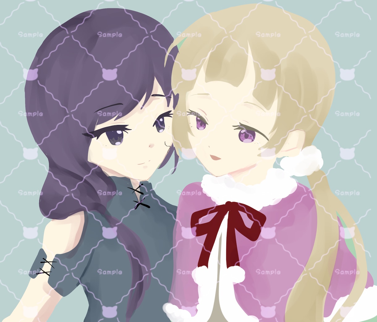 簡易イラストでコテ同、創作カップル、描きます 低価格で描かせていただきます！ イメージ1