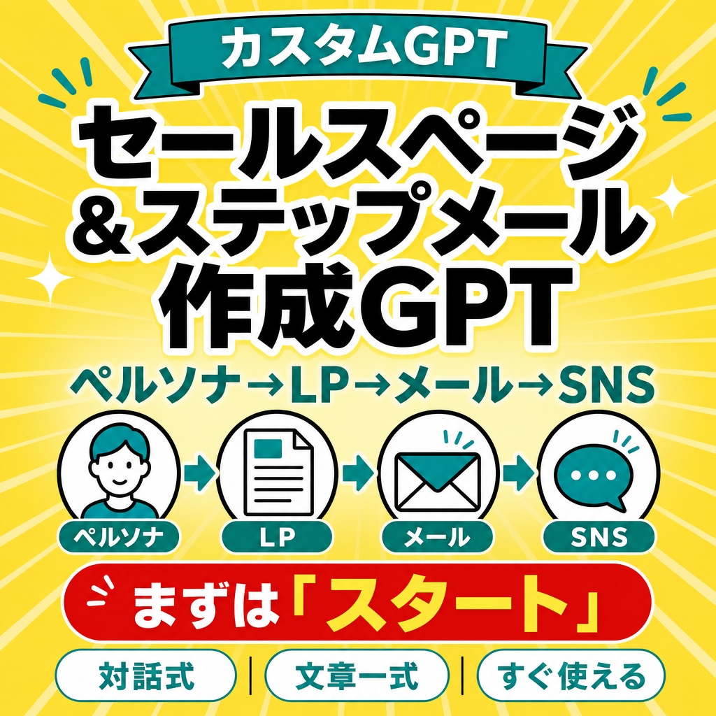 あなた専属マーケティング参謀GPTをお渡しします 商品設計からLP・メール・SNSまで一緒に作成。 イメージ10