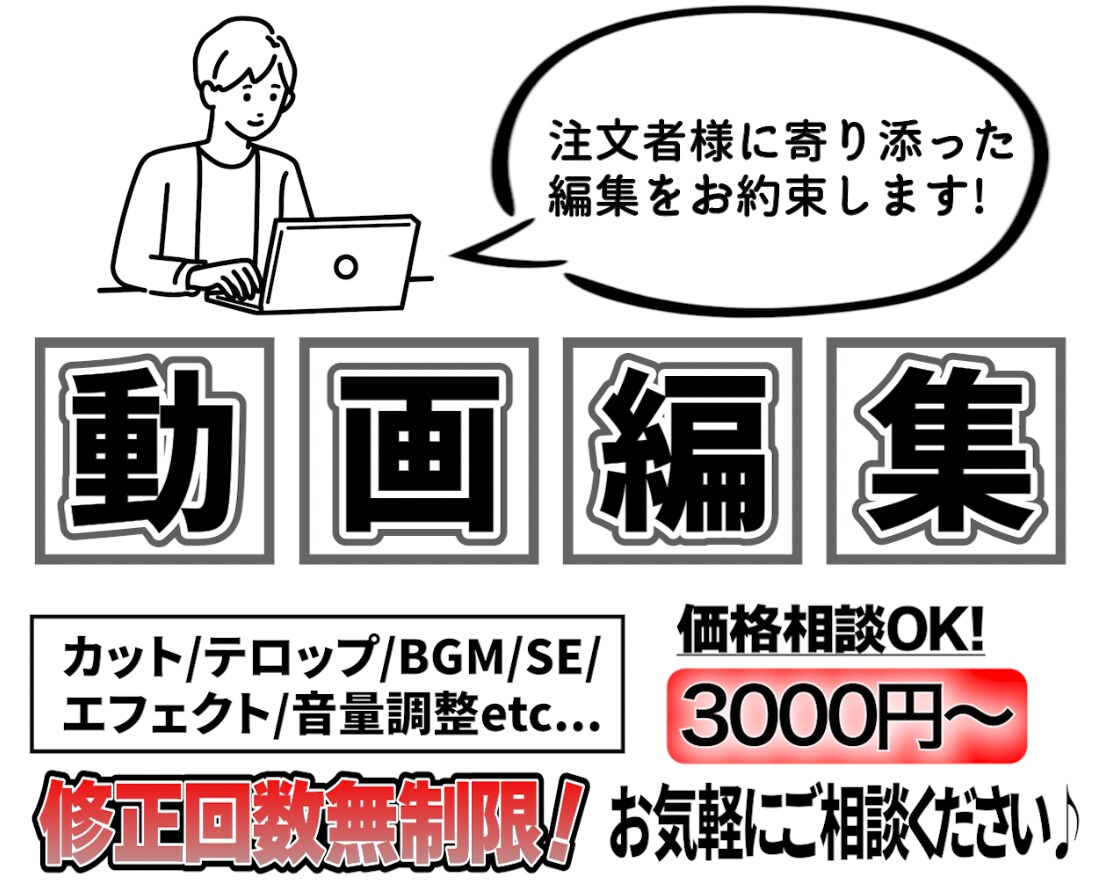 低価格で動画編集承ります シンプルで丁寧に分かりやすく編集致します イメージ1