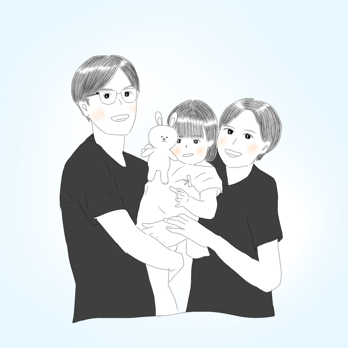 家族、お子様の似顔絵描きます 大切な家族の思い出、ほんわかイラストで残しませんか♪♪ イメージ1