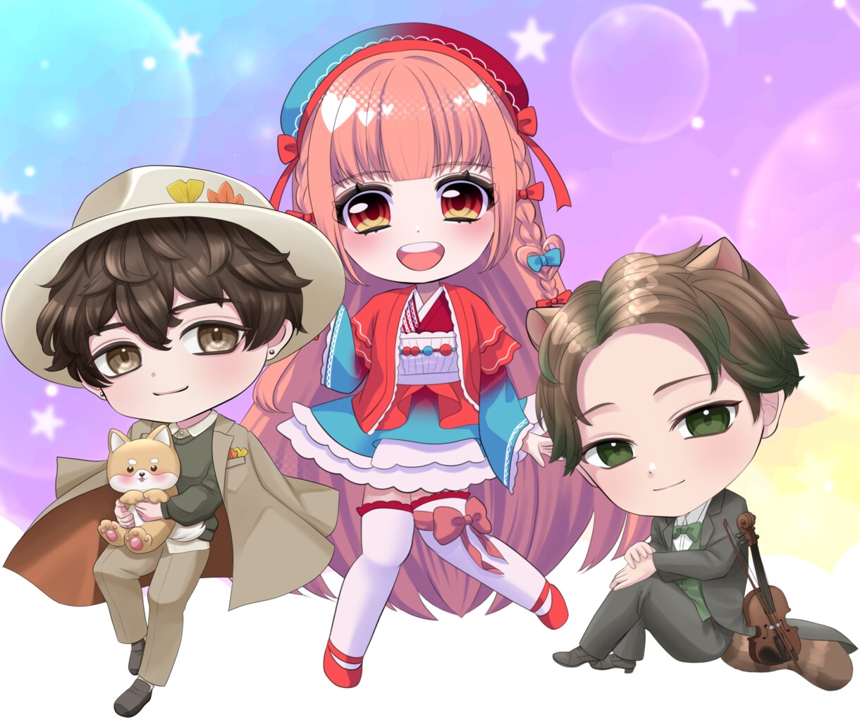 お望みのデフォルメ度合いでミニキャラ作成します 白兎あわの絵でミニキャラ発注しませんか イメージ2