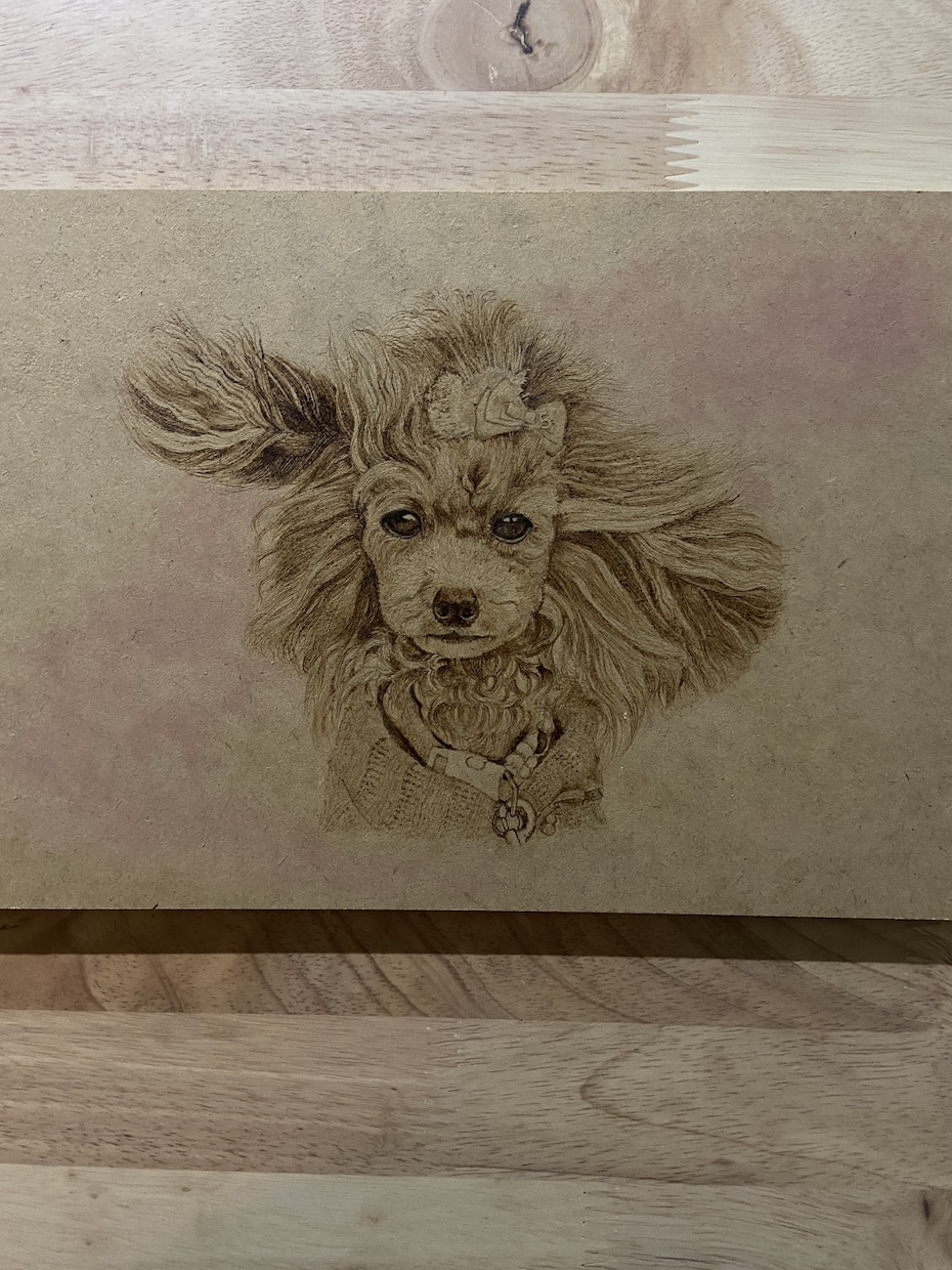 ウッドバーニングでペット似顔絵を描きます 板に焼き付けたイラストを大切な記念にどうぞ！ イメージ5