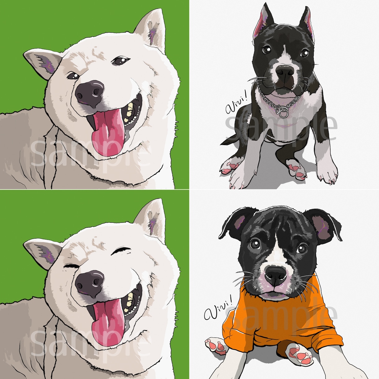そっくりお洒落！ペット・動物の似顔絵描きます SNSアイコン／プロフィール／プレゼント／インテリアなどに◎ イメージ7