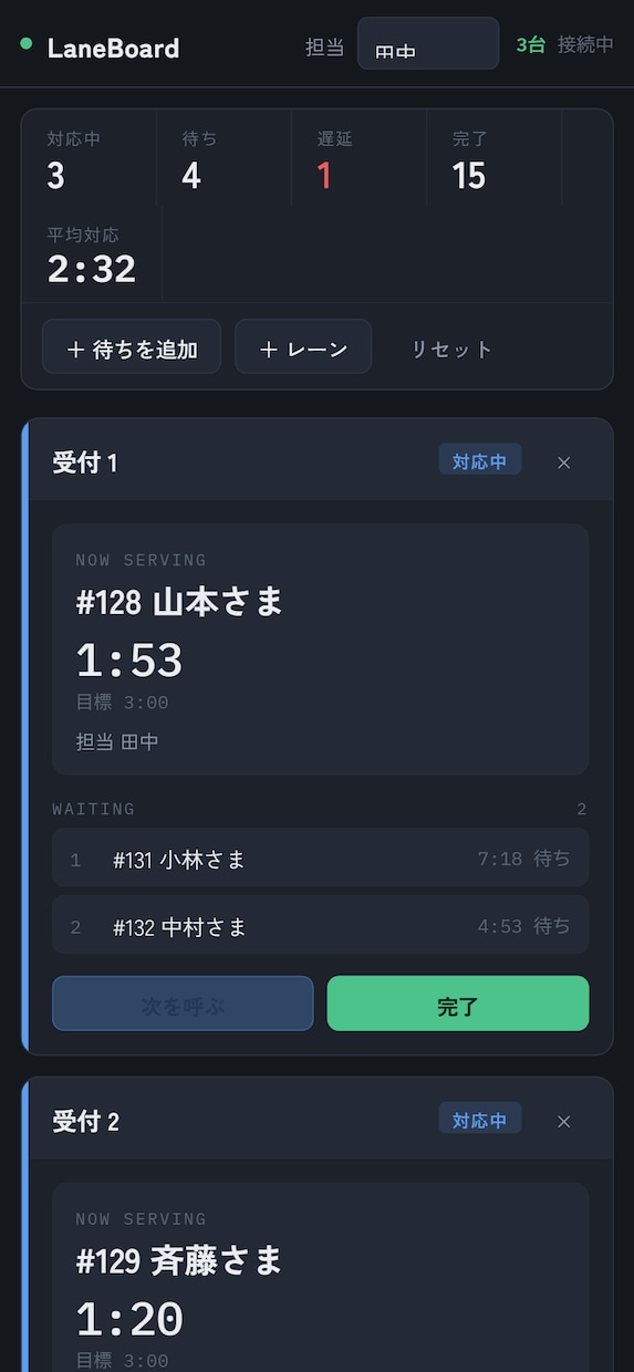 現場全員が同じ画面を見る進行管理ボード作ります 「今どこまで進んでいるか」を、リアルタイムで。 イメージ4