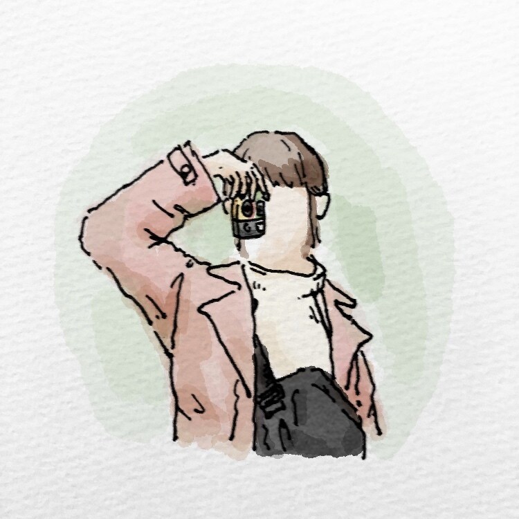 ふんわり手描きのSNSのアイコンを作成します 水性ペン・水彩タッチで上半身をスケッチ○ イメージ8