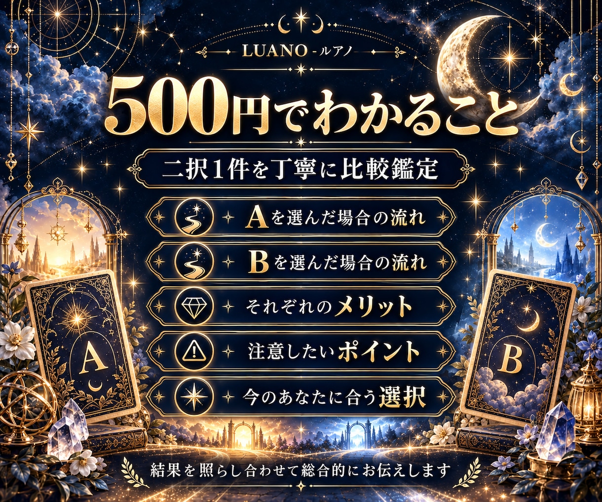 AとBどちらを選ぶ？二択を占います AとB、それぞれの未来を比較して読み解きます イメージ4