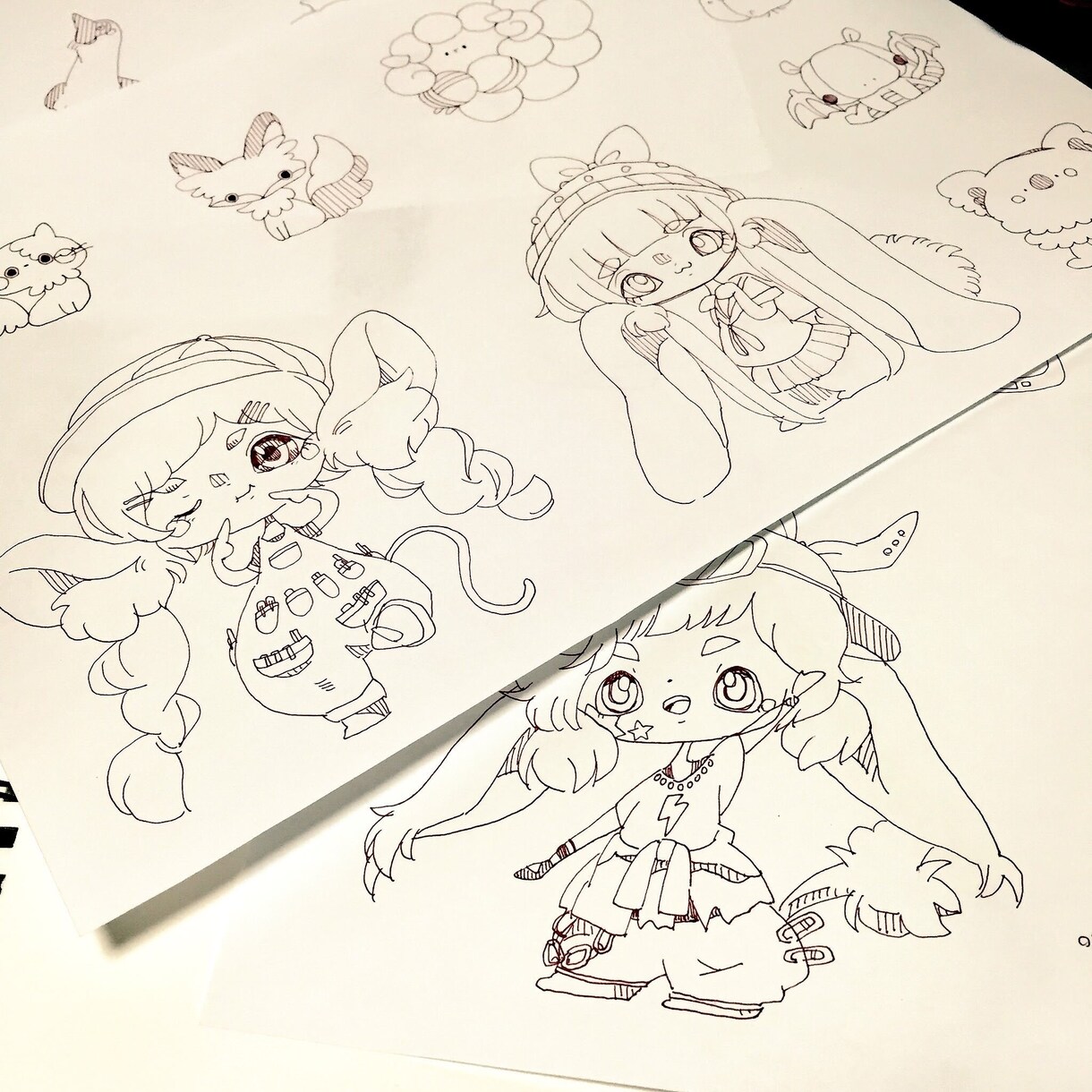 アナログ+デジタル着色のイラスト描きます 女の子！動物！手描き感！可愛い！絶対被らない可愛さを… イメージ5