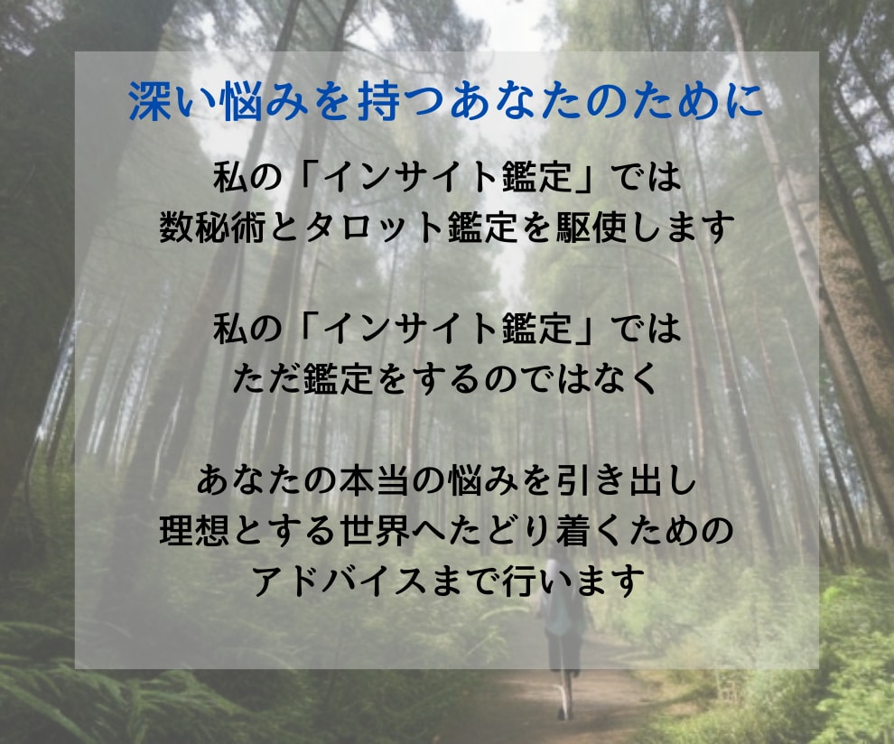 インサイト鑑定！数秘術×タロットで仕事運鑑定します 悩みの具体化と理想へたどりつくためのアドバイスをあなたに イメージ5