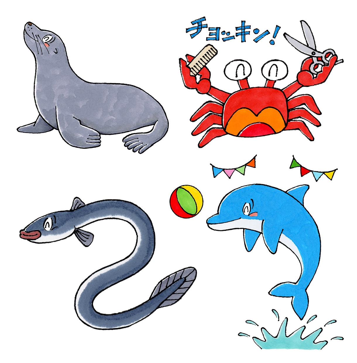 かわいい動物キャラクター描きます [アナログ手描き]ウェブ、SNS、印刷物などの挿絵にどうぞ！ イメージ8