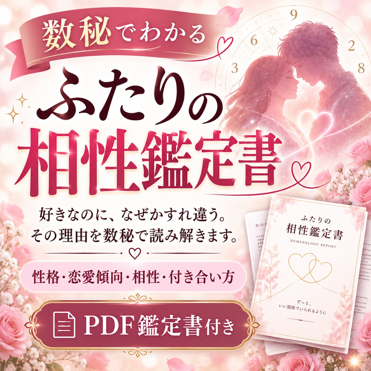 あなたと彼の相性を数秘術で読み解き鑑定書にします “合う・合わない”だけじゃない。ふたりの関係を読み解きます。 イメージ1