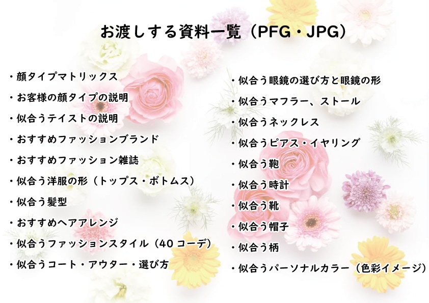ファッションの主軸顔タイプ診断いたします 診断後の資料は２０ページ以上！追加料金なしでしっかりわかる！ イメージ2