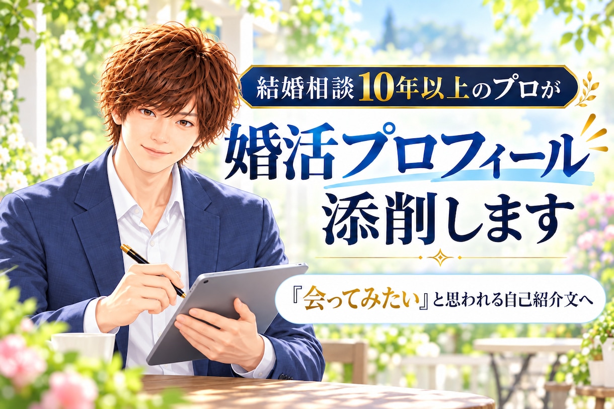 相談歴10年以上のプロが婚活プロフィール添削します 「会ってみたい」♪と思われる自己紹介文に添削します。 イメージ6