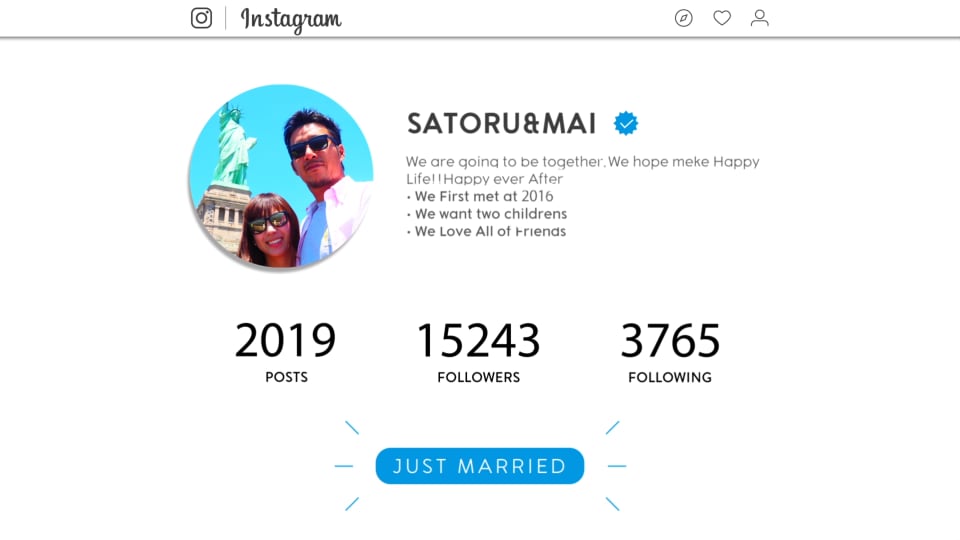 結婚式インスタグラムプロフィールムービー製作します 期間限定値下げ！インスタグラム風のプロフィールムービー イメージ1