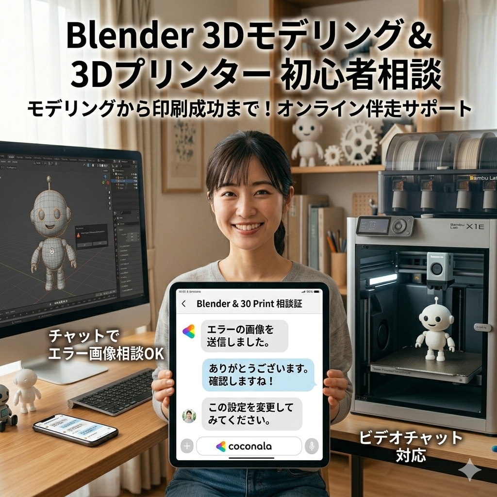 3Dモデリングからプリントまで何でもサポートします 3Dプリンターの印刷失敗やBlenderの操作でお困りの方へ イメージ1
