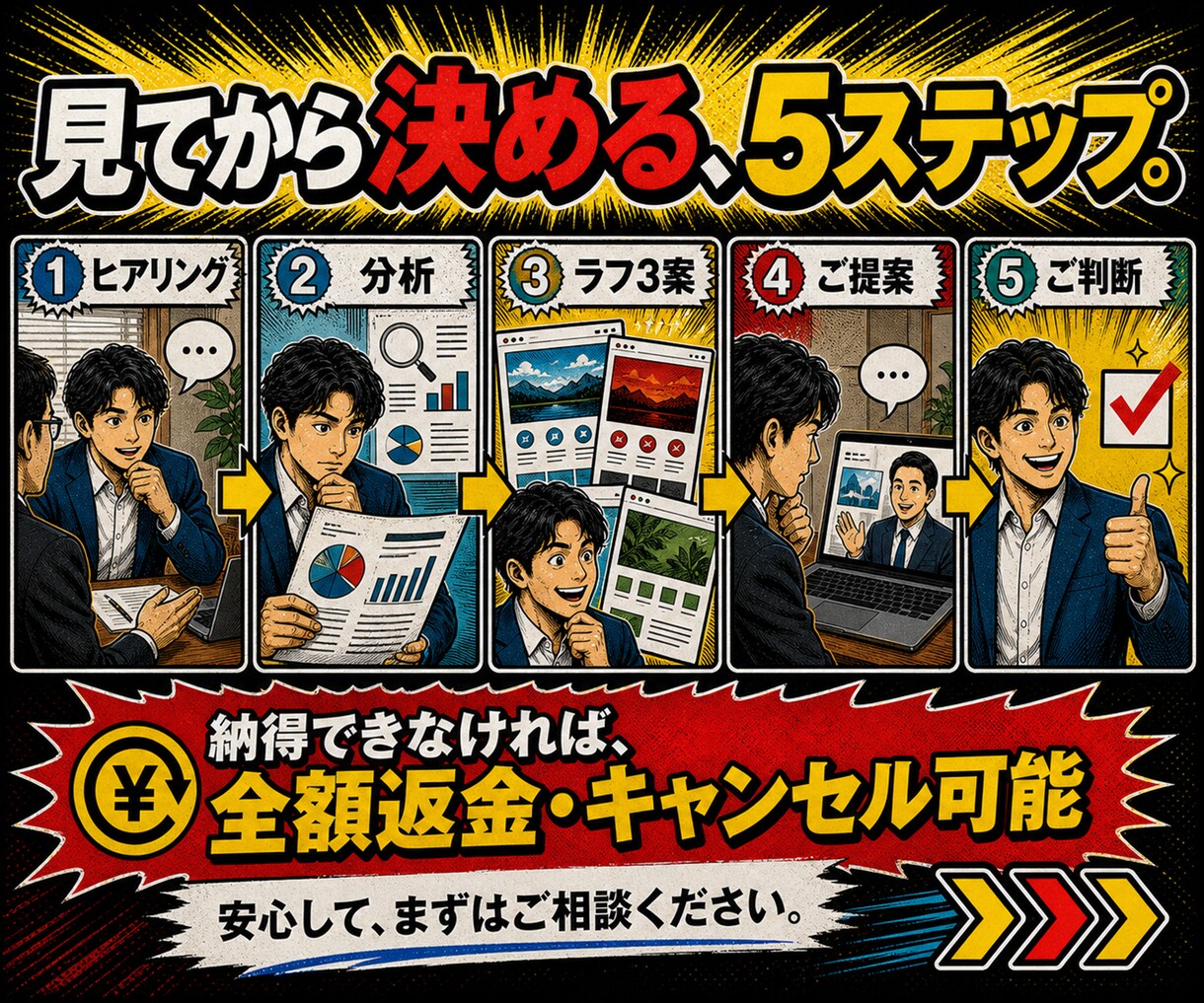 全額返金保証!!｜売上・集客が上がるHP作成します 戦略から作る！"すぐに"成果に繋がる高品質ホームページ制作！ イメージ9