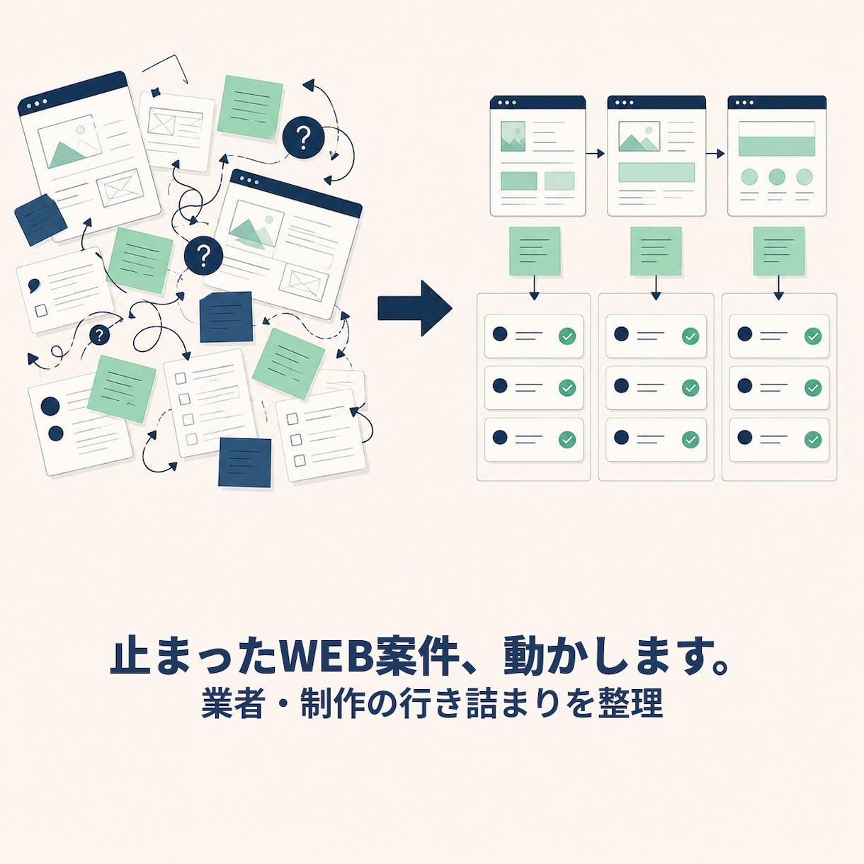止まったWeb制作を要件整理で再始動させます 業者と噛み合わない・制作が止まっているを解決 イメージ1