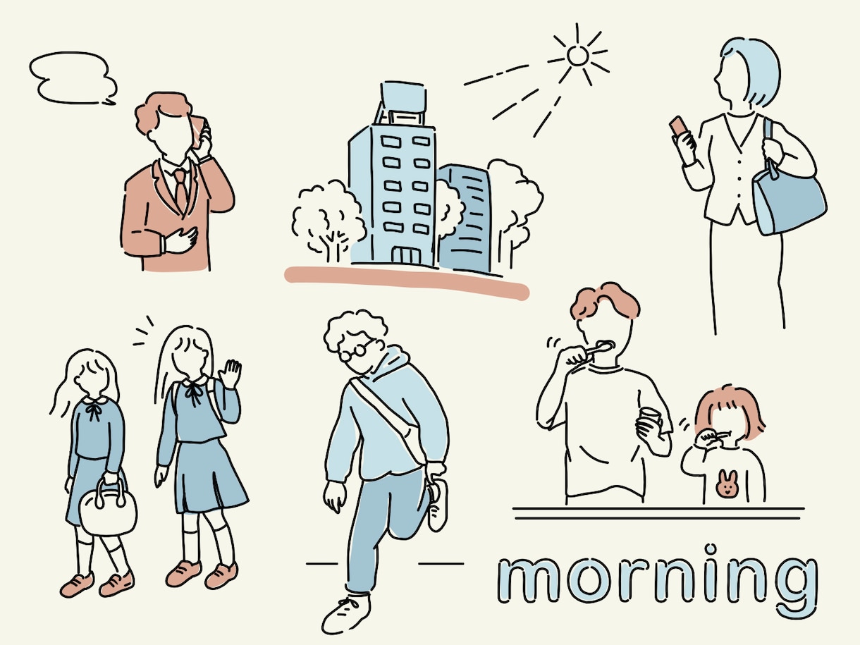 シンプル かわいい 顔なし 人物 イラスト描きます 生活や仕事のシーンのイラスト、汎用性あり/商用OKです。 イメージ1