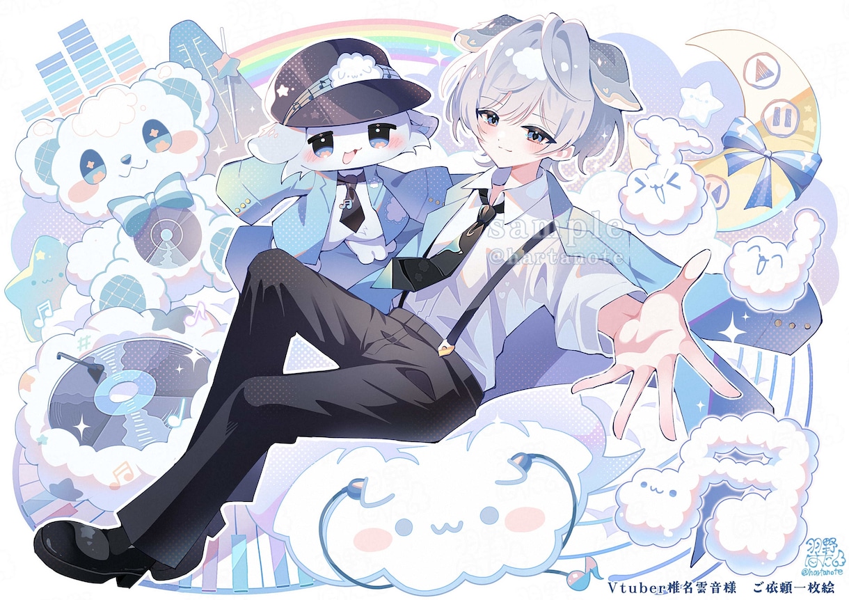 ソシャゲとコラボ気分！ソシャゲ風イラスト描きます 珍しい作風が目を惹く！グッズや動画サムネにも相性⭕️ イメージ2