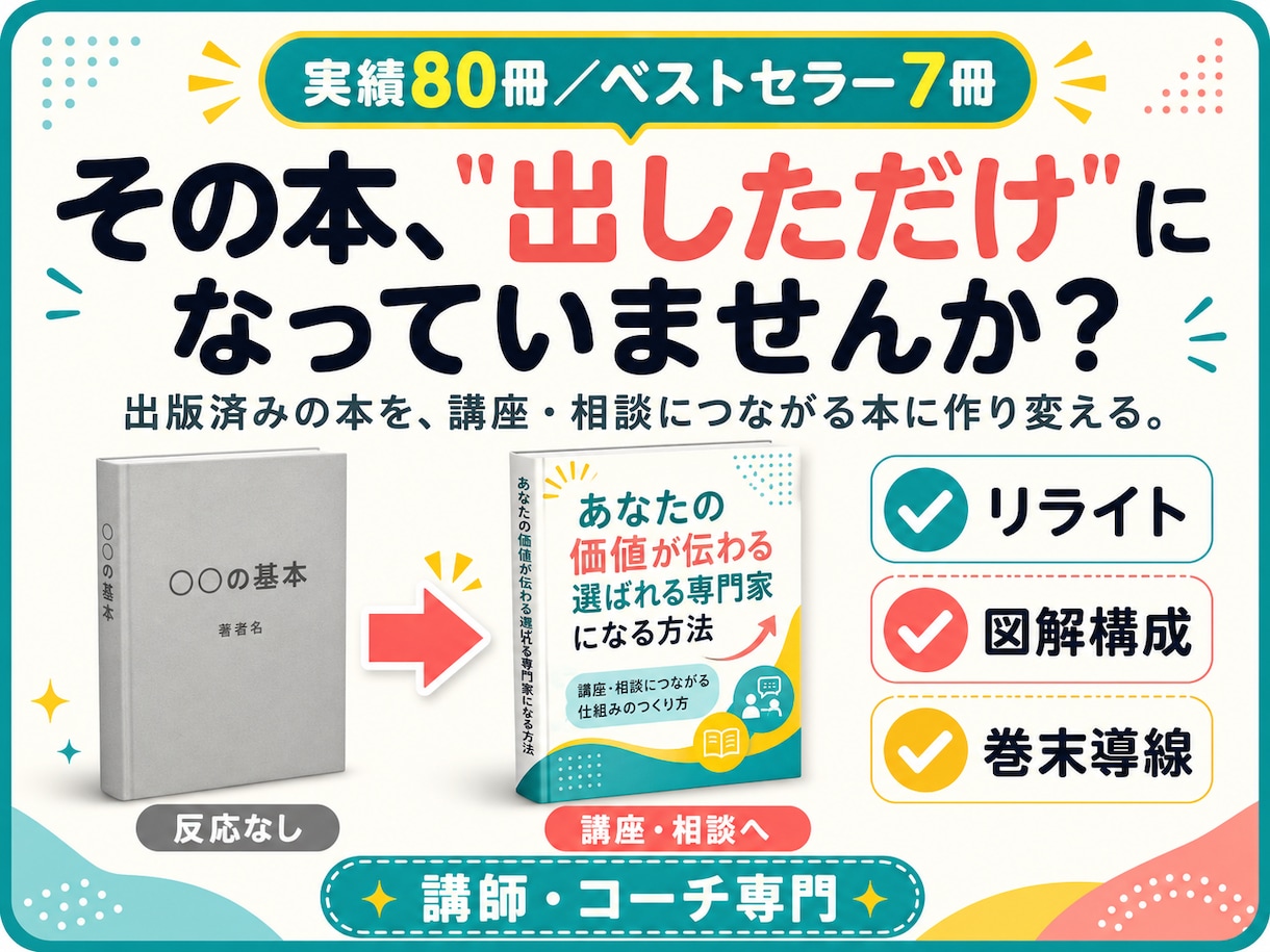 講師・コーチ向け集客Kindle本の出版代行します 「あなたから学びたい」を増やす一冊。丸投げ出版代行 イメージ1