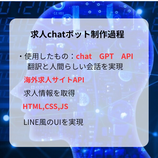 ChatGPTでAIチャットボット構築します ノーコードもAPI連携もお任せください。 イメージ3