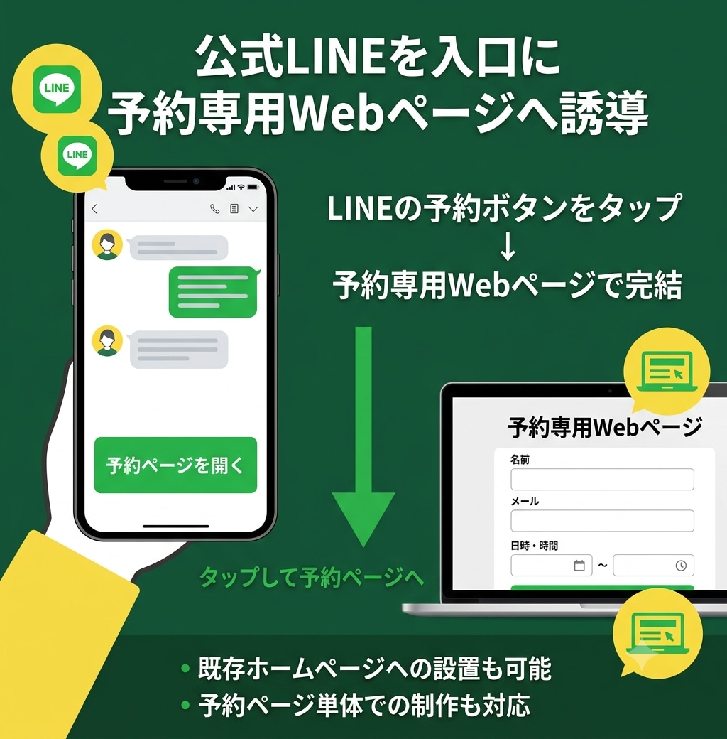 公式LINEと予約Webページを作成します 予約受付から管理画面まで一括で整えます！ イメージ6