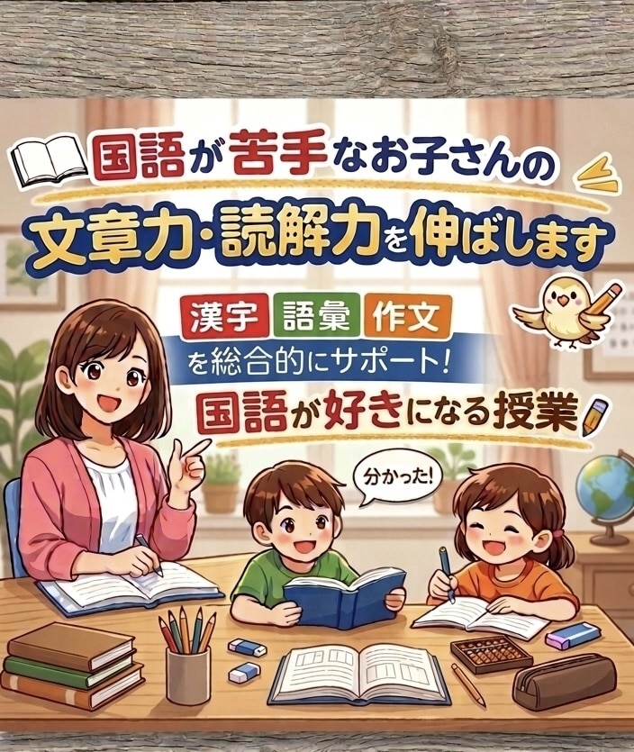 国語が苦手なお子さんの文章力・読解力を伸ばします 漢字・語彙・作文を総合的にサポート！国語が好きになる授業 イメージ1