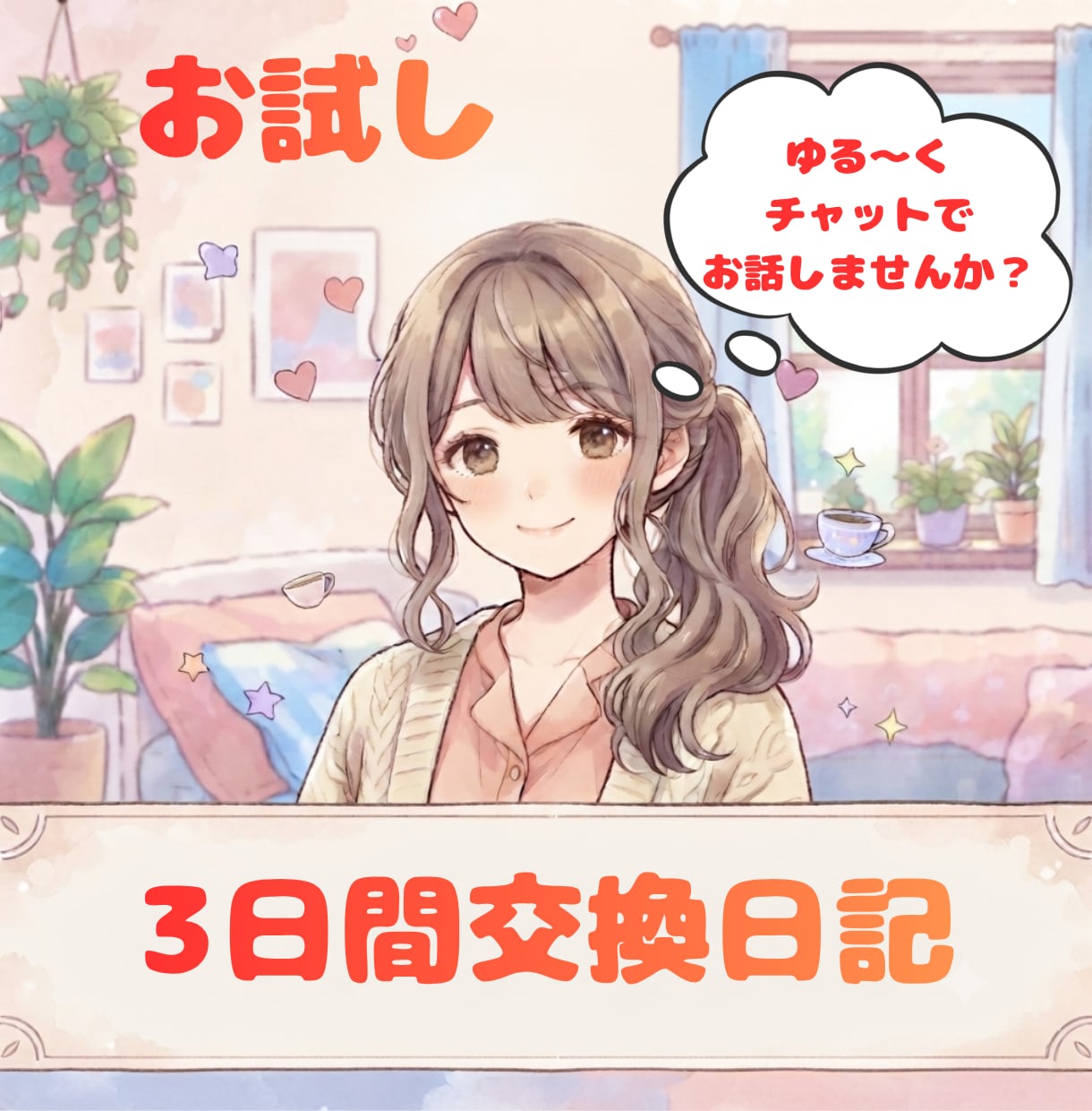 3日間ゆるっと交換日記します あなたのペースでOK心の中のモヤモヤを吐き出してみませんか？ イメージ1