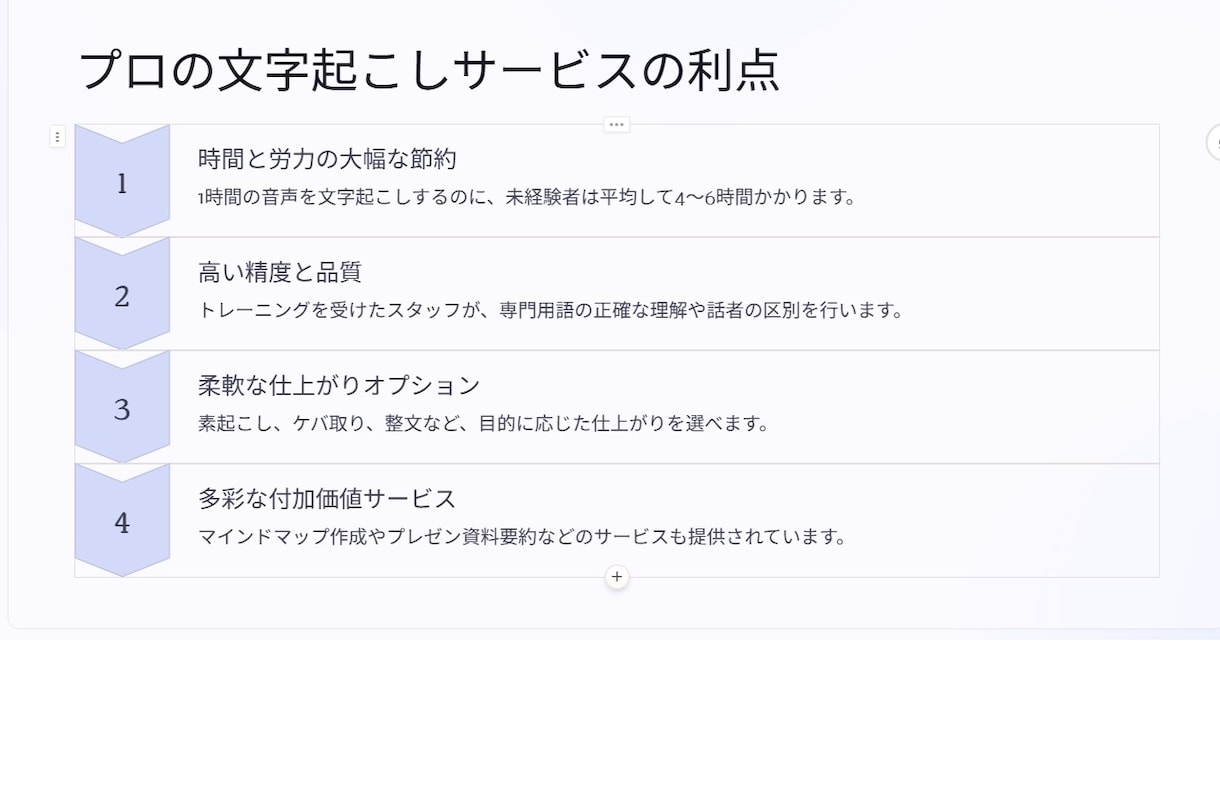 整文50円〜 プロ品質の文字起こしを提供します 【品質・スピード・価格】三拍子そろった要約資料をお付けします イメージ7