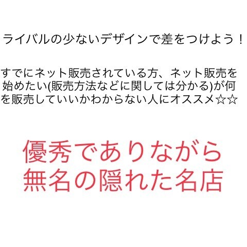 ネット販売で実績を残す為の仕入れ先教えます 無名で優秀なショップにこそ価値有り！！ イメージ2